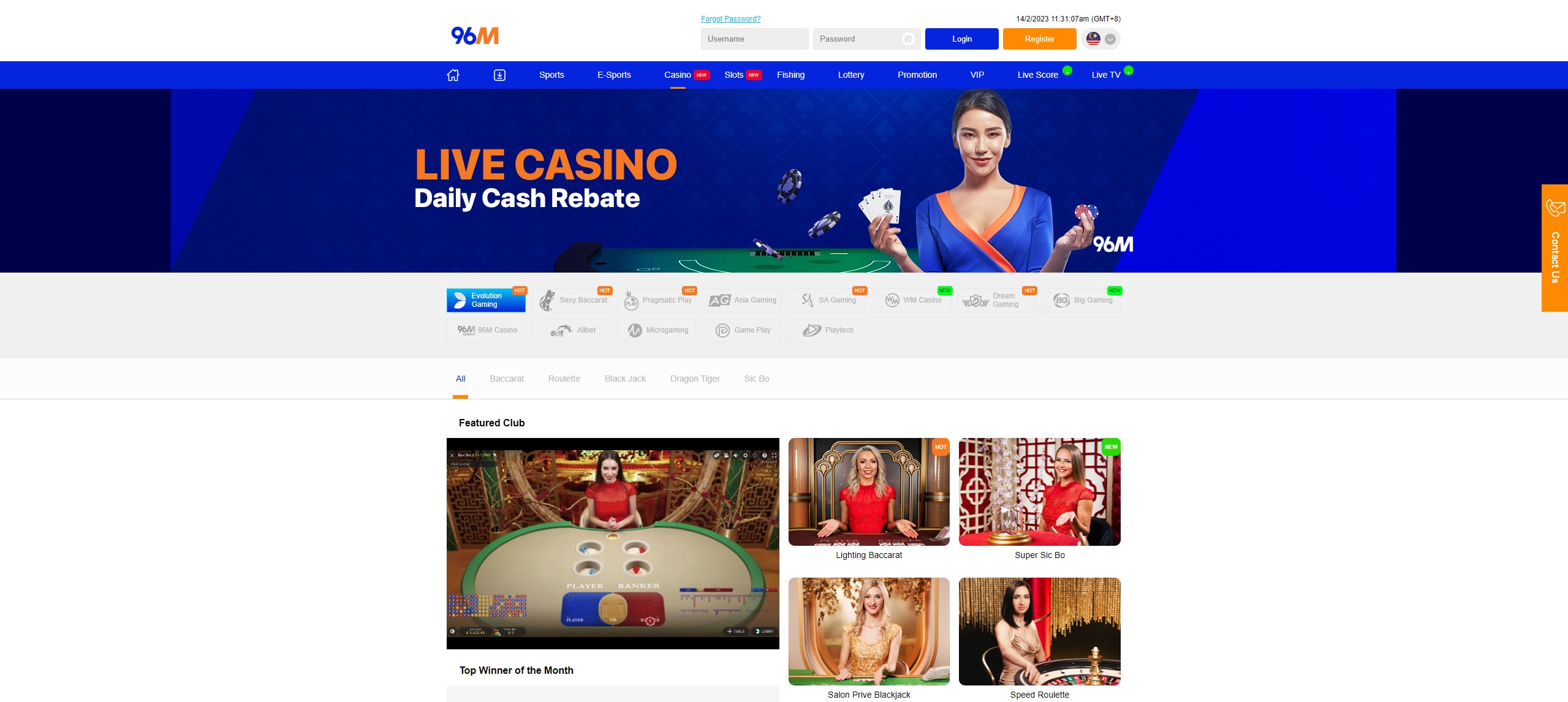 96M Live Casino Malaysia