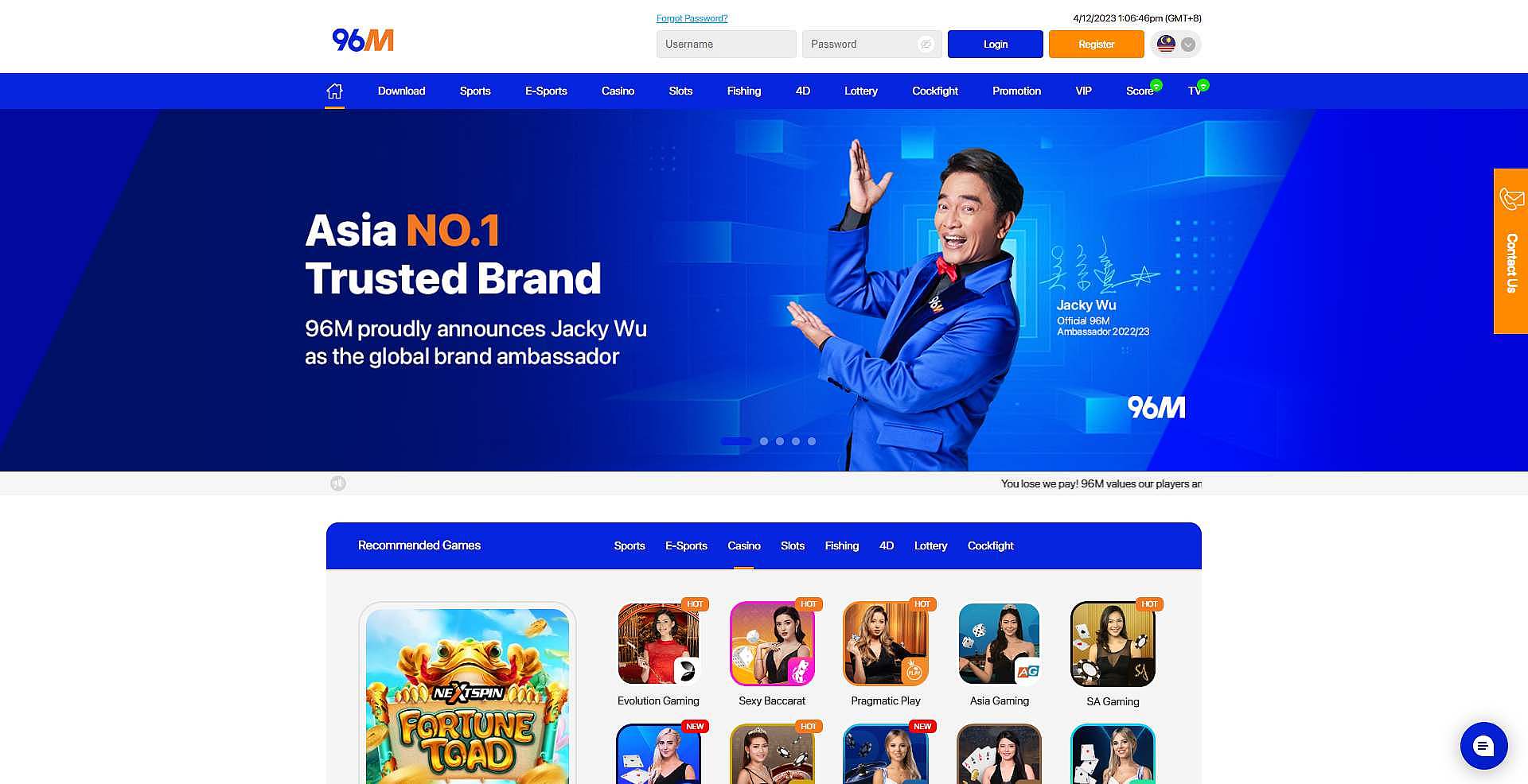 96M online casino Malaysia